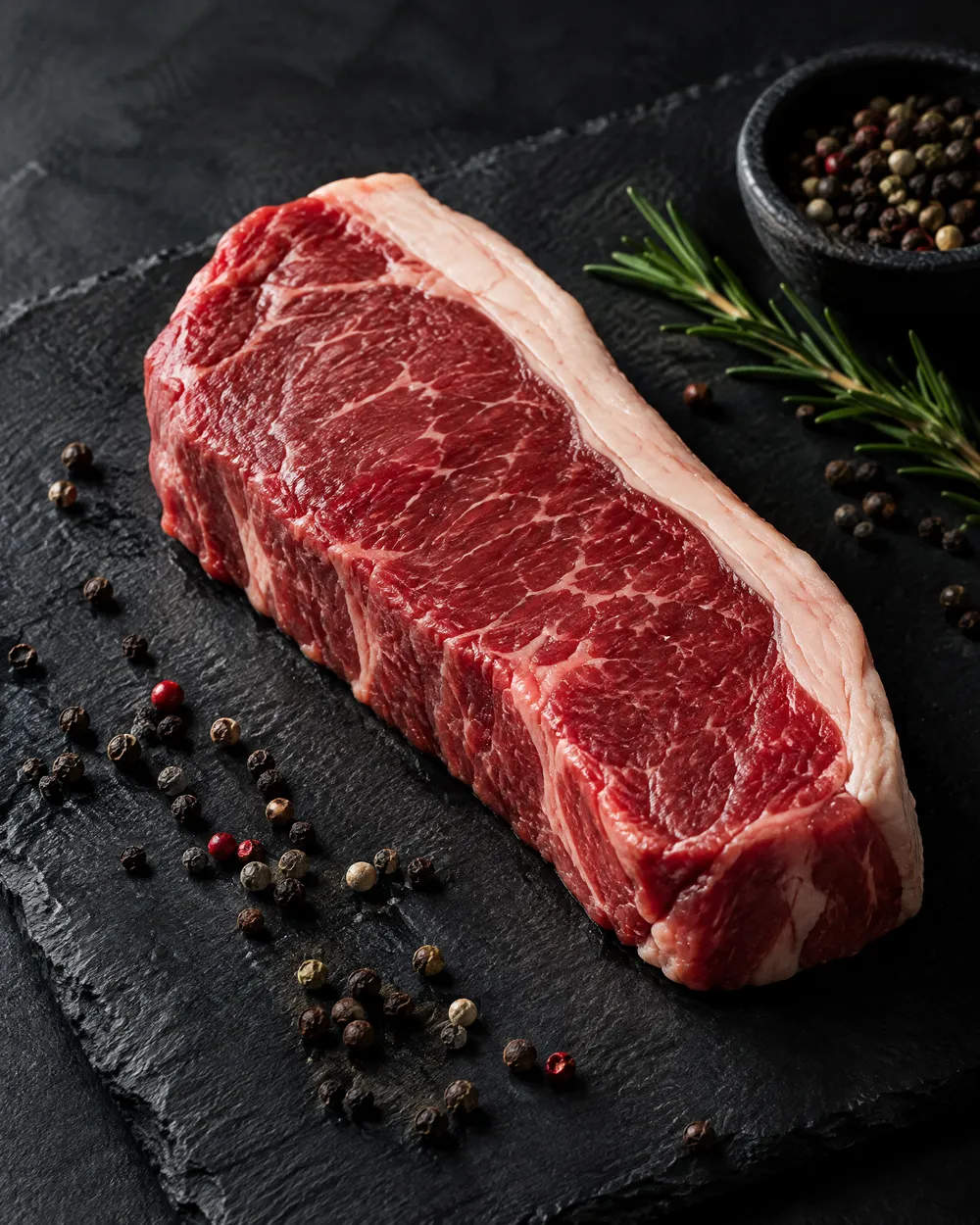Raw sirloin steak